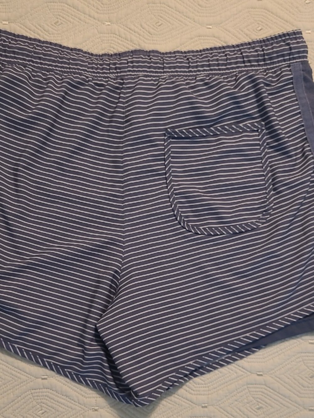Tangerine Navy and White Striped Athletic Shorts - Picture 5 of 6